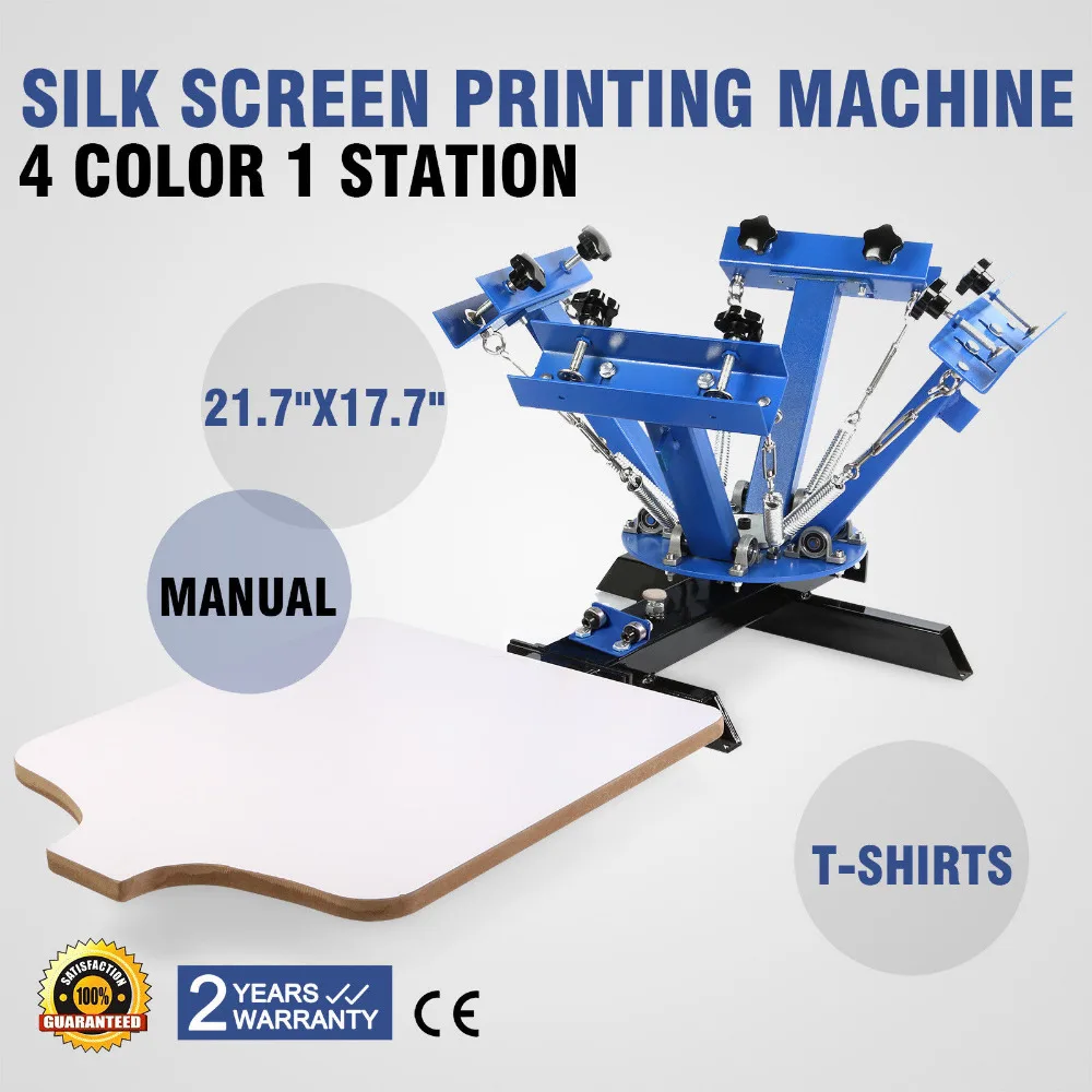 

4 Color 1 Station Silk Screen Printing Press Right-angle Press Printer Economy best Refined