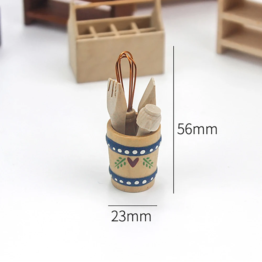 1/12 Dollhouse Miniature Accessories Mini Wooden Kitchen Kitchenware Simulation Spoon Shovel Model for Doll House Decoration