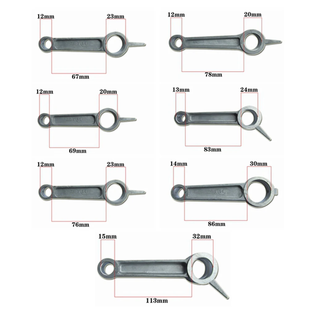 Silver Aluminum Alloy Air Compressor Connecting Link Rod 12×67×23 12×69×20 12×76×23 12×78×20 13×83×24 For Air Compressor