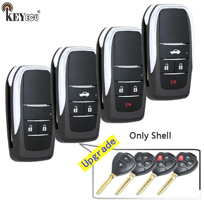 

KEYECU for Toyota RAV4 Avensis Verso Camry Corolla Hilux Prado Modified Flip Remote Key Shell Case Fob 2/3/2+1/3+1Button TOY43