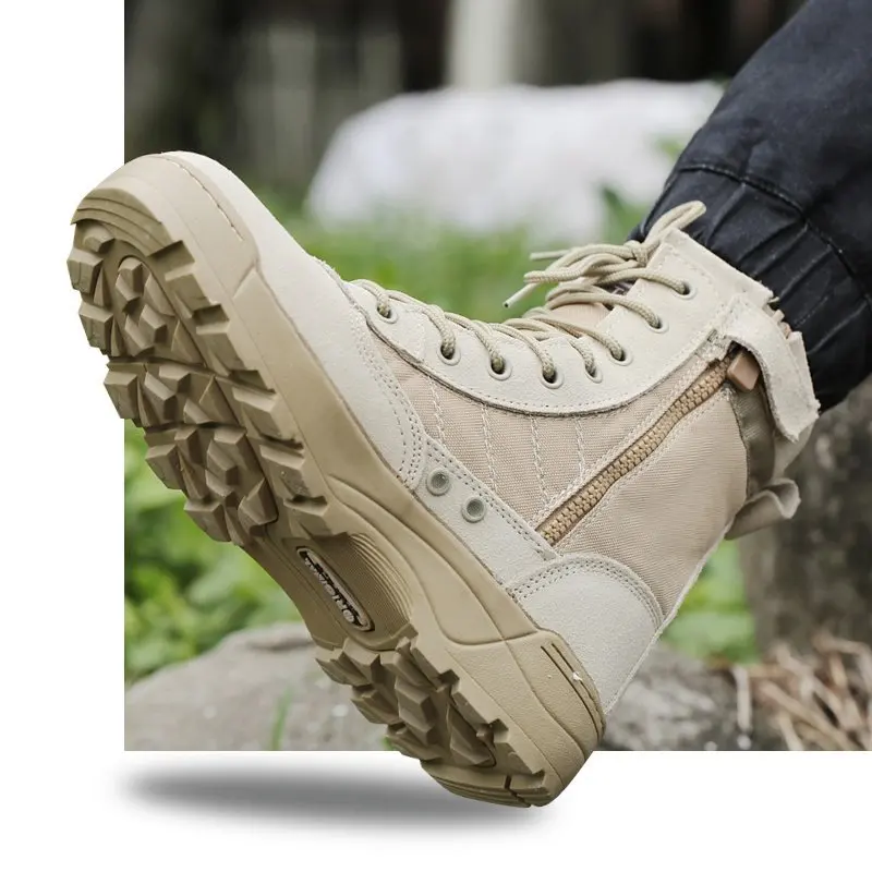 Eu 36-46 Spring Ultralight 07 Tactical Military Combat Boots Outdoor Camping Trekking Hiking Shoes High Tube Anti-wear Sneakers