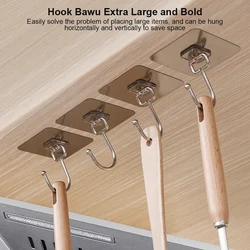 Storage Hook Hanger Self Adhesive Hook Adjustable Wall Rack Kitchen Bathroom Punch-free Non-marking Strong Sticking Hook