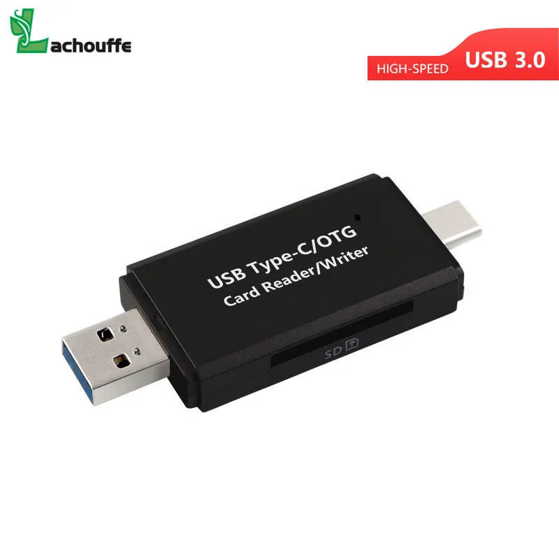 High-speed USB 3.0 Type C 2 In 1 OTG Card Reader USB Universal TF/SD Card Reader for smart phone/Computer/Type-C deveices