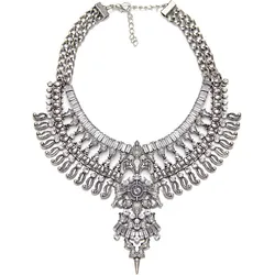 New Antique Crystal Gem Choker Luxury Bridal Rhinestone Vintage Maxi Statement Necklace Collar Women Bijoux Accessory