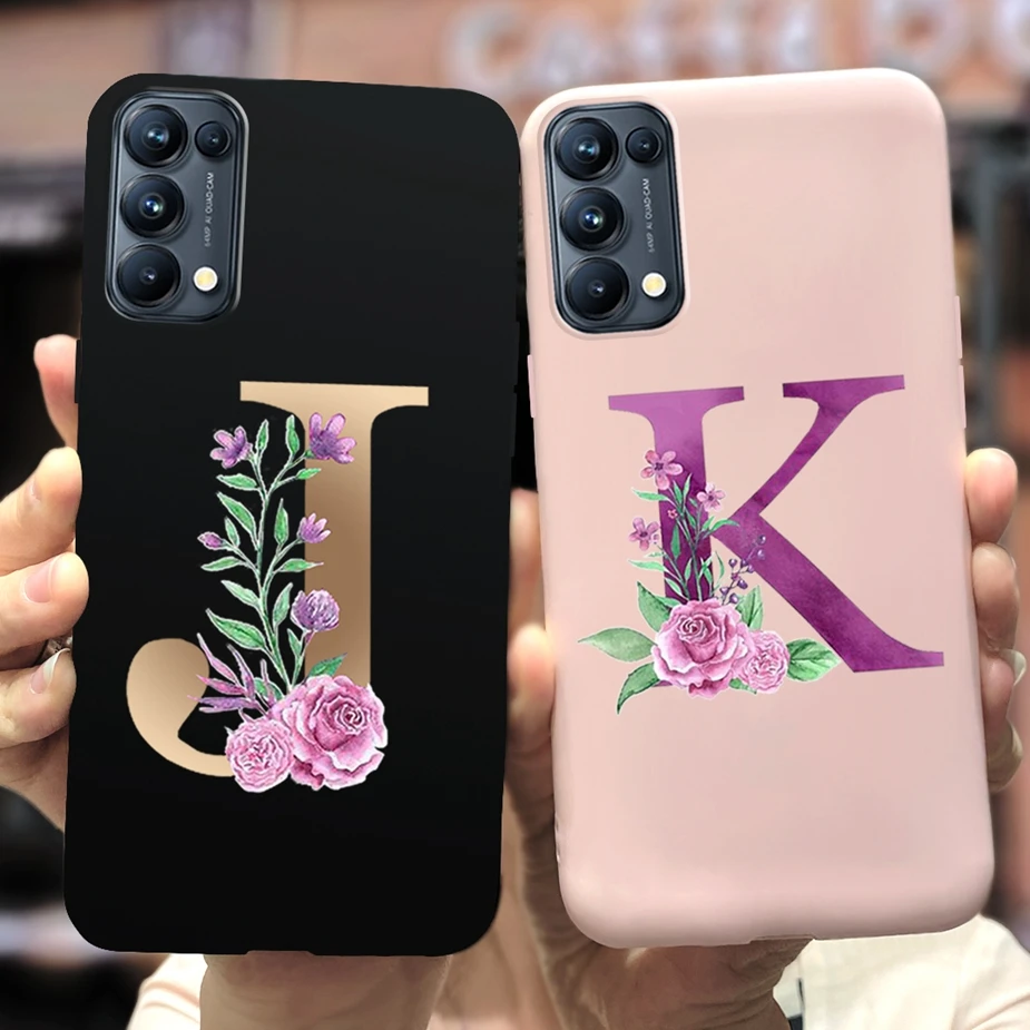 For Oppo Find X3 Lite Case CPH2145 Cute Letters Soft Silicone Phone Back Cover For Oppo Find X 3 Lite X3Lite Cases Fundas Bumper