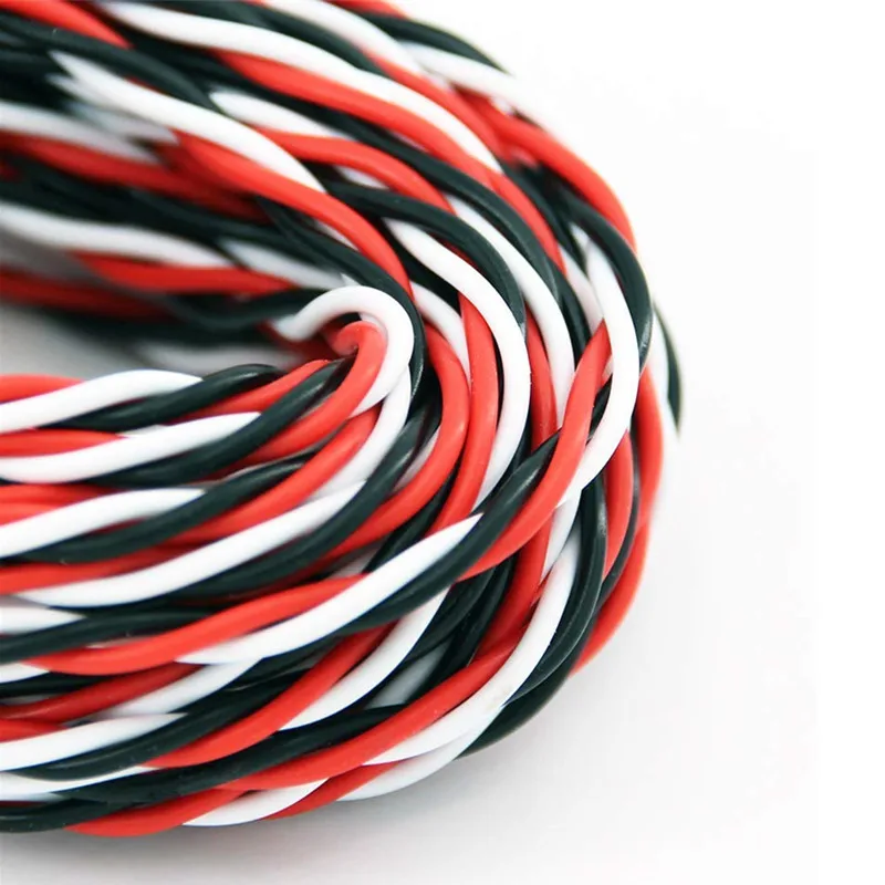 5M 22AWG/26awg 30/60 Core 3 Way Servo 16 Feet Extension Cable JR Futaba Twisted Wire Lead For RC Airplane Accessories