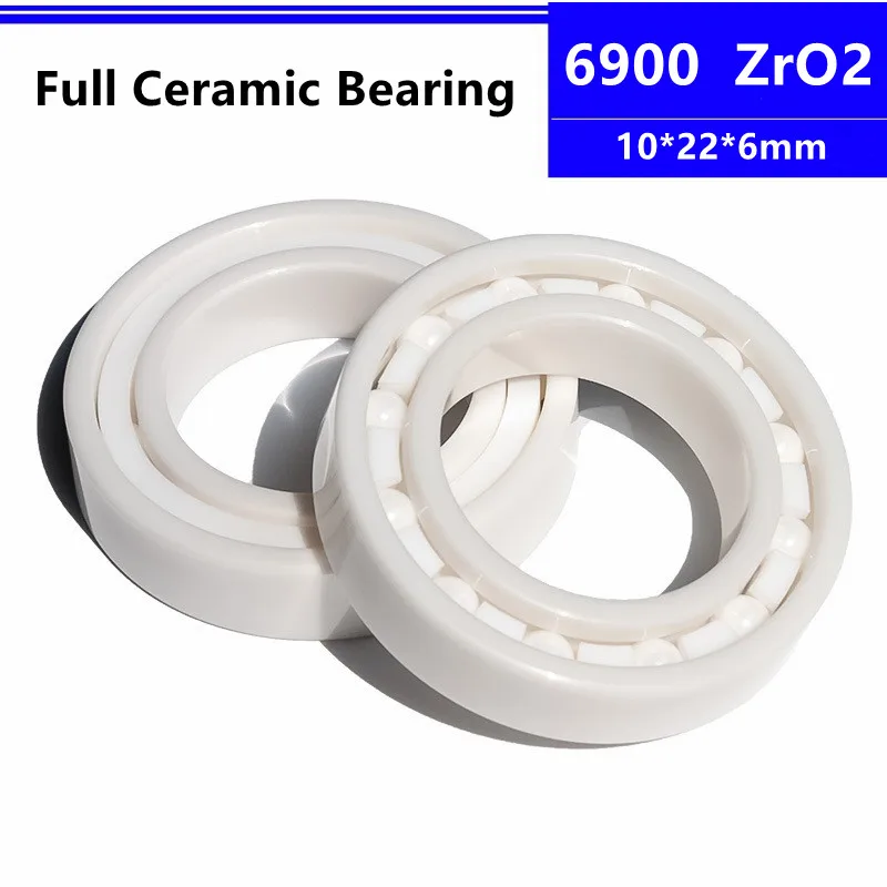 

4pcs/10pcs ZrO2 ceramic bearing 6900 10*22*6mm Zirconia Full Ceramic Deep Groove Ball Bearing 10x22x6 mm