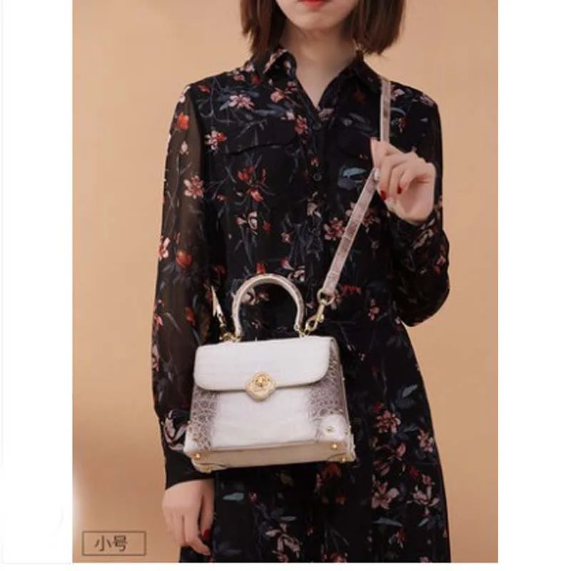 ouluoer import crocodile bag women handbag white One shoulder bag women bag large capacity Female bag crocodile leather