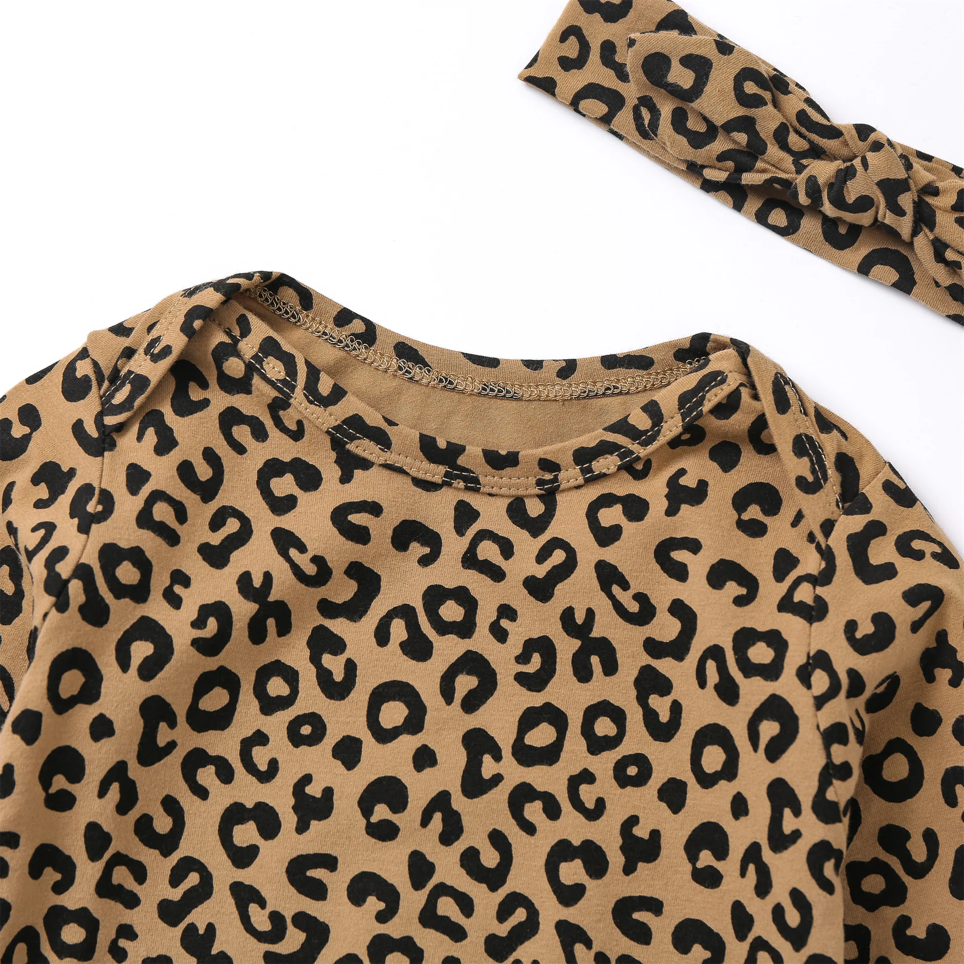 Newborn Kids Baby Boys Girls Clothes Autumn Leopard Print Romper Sweet Cotton Jumpsuit Long Sleeve Winter Fall Baby Outfit 0-24M