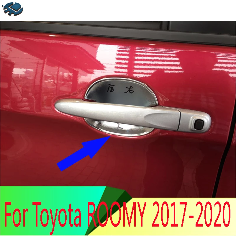 For Toyota ROOMY 2016-2020 Decorate Accessories ABS Chrome Door Handle Bowl Cover Cup Cavity Trim Insert Catch Molding Garnish