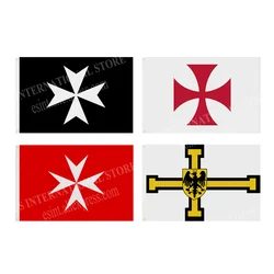 Knights Team Flag 3X5FT 90X150CM Custom Banner Brass Metal Holes Grommets Knights Malta Templar Saint John Teutonic Order