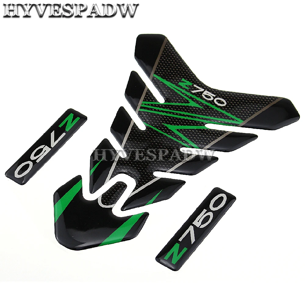 Motorcycle Accessories 3D Sticker Decal Emblem Protection Tank Pad Cas Cap Fit for Kawasaki Z750 Z 750