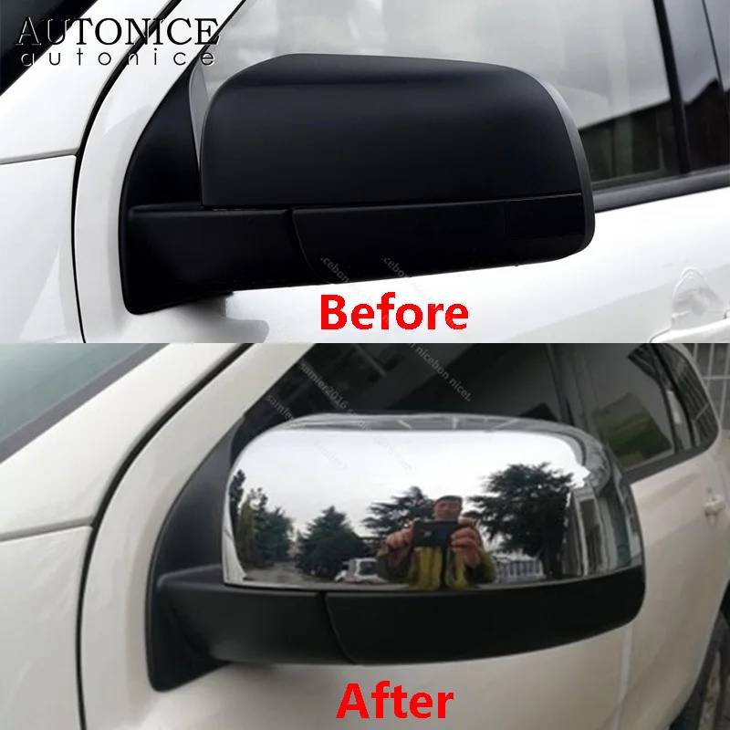 2pc Chrome Rear View Side Mirror Cover Trim for Ford Ranger Everest Endeavour 2015 2016 2017 2018 2019 2020