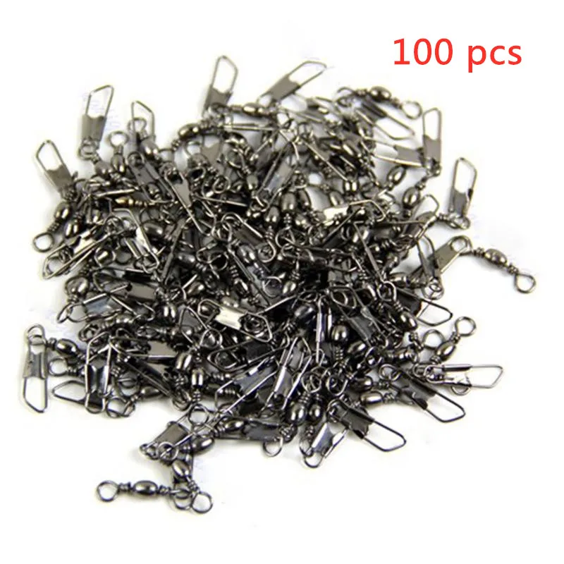 100Pcs Fishing Pin Fishing Connector Link Solid Rings Interlock Snap Tackle UK Professional Outdoor Fishing Gear