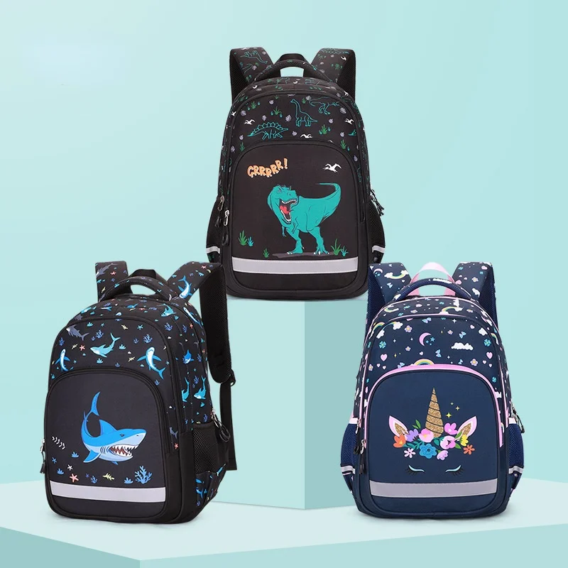 Unicorn Dinosaur Shark School Bags for Boys Primary Backpacks Girls School Anime Backpack for Kids Bookbags Infantile Bags