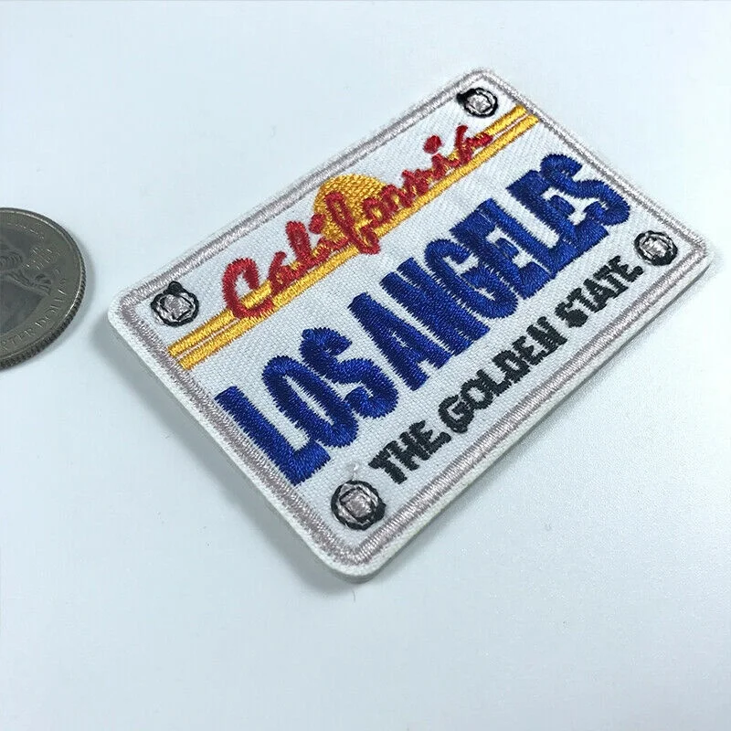 2Pcs The Golden State California Los Angeles City Iron on Patch City Sewing Applique Embroidery Badge DIY Fabric Sewing Supplies