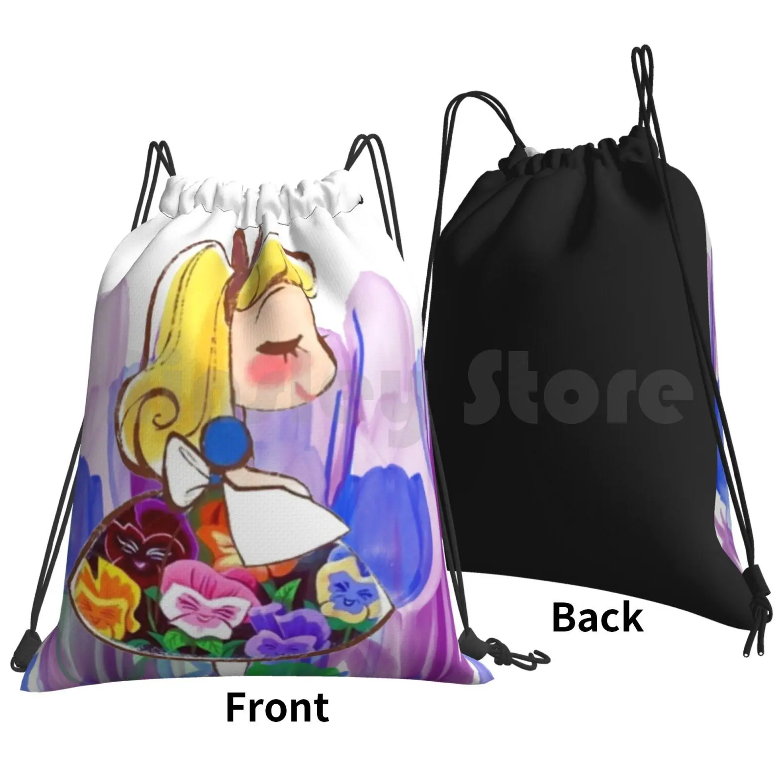 Alice ( Customizable ) Backpack Drawstring Bag Riding Climbing Gym Bag Alice In Fantasy Movies Books Fandom Geeky Nerdy Kids