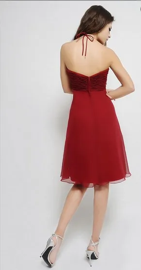 free shipping 2013 dinner dress vestidos de festa bridal formal gown Fashion red prom Gowns short chiffon Bridesmaid Dresses