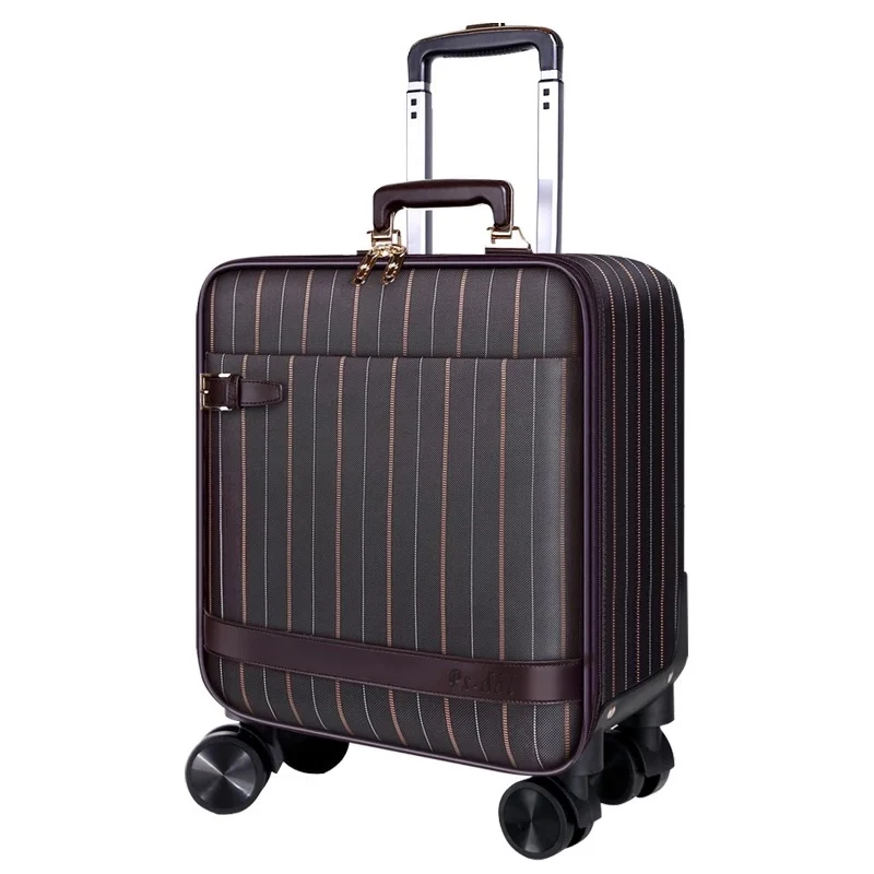 Nieuwe Mannen Retro Streep 16/20/24 Inch Oxford Waterdichte Rollende Bagage Spinner Merk Reiskoffer Vrouwen Trolley Koffers