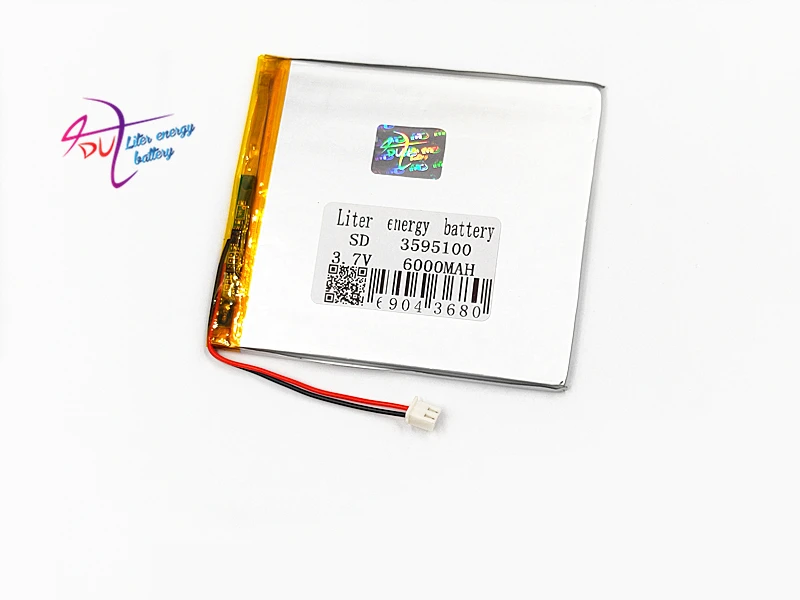 XHR-2P 2.54 3.7V 6000MAH 3595100 ليثيوم بوليمر بطارية احتياطية امدادات الطاقة 3493100 المحمول السمعية والبصرية GPS LED أضواء