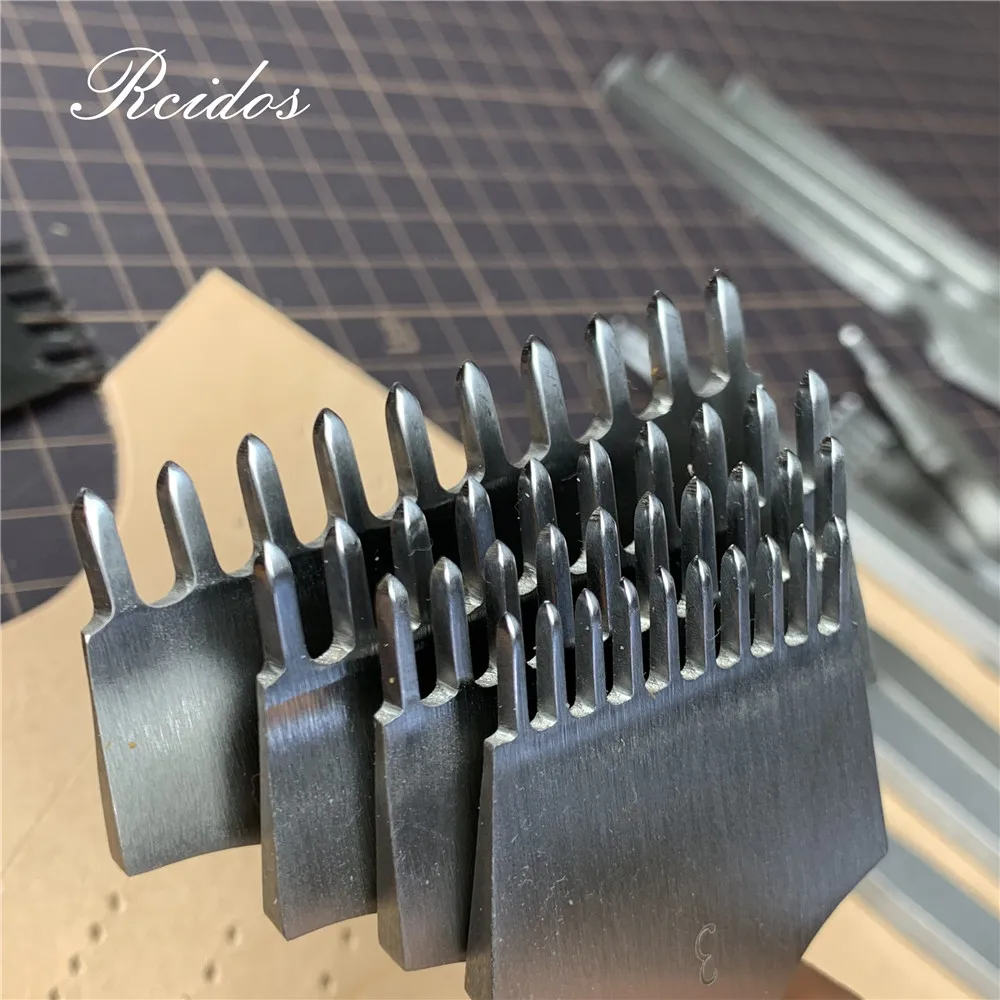 RCIDOS Hand sewing Rhombus hole Puncher,1+2+5+10 Manual rhombus Stitching hole Punching tools,Distance:3/4/5/6mm