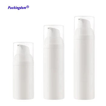 10 Uds botella sin aire cabezal de bomba contenedor de plástico para cosméticos tubo botellas de viaje vacías embalaje al vacío cubierta transparente 30ml 50ml 75ml
