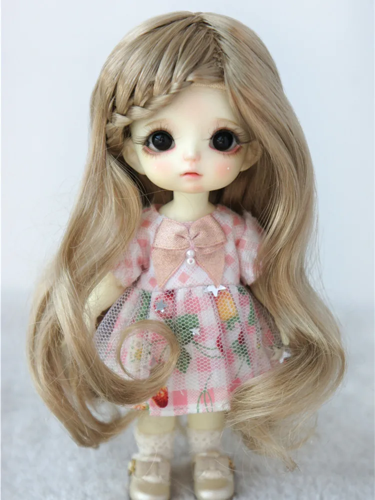 OB11  Doll wigs   JD204  5-6inch  13-15 CM   4-5inch 11-13cm  Lady Braids Long Wave synthetic mohair 1/8 OB11 1/12 BJD Hair