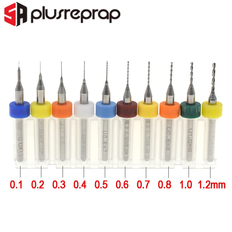 10 sztuk mieszane 0.2mm 0.3mm 0.4mm lub 0.5mm 0.6mm 0.8mm 1.0mm dysza drukarki 3D czyszczenie wiertła zestaw bitów fit MK7 MK8 dysza druku