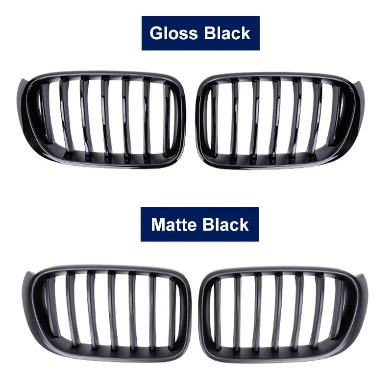 Car Front Sport Kidney Grill Grille Matte Glossy For BMW X3 F25 X4 F26 14-17 Single Line Slat Replacement Racing Bumper Grills