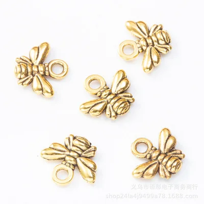 30pcs Charms bee 10x11mm Tibetan Silver Plated Bronze Gold Pendants Antique Jewelry Making DIY Handmade Craft