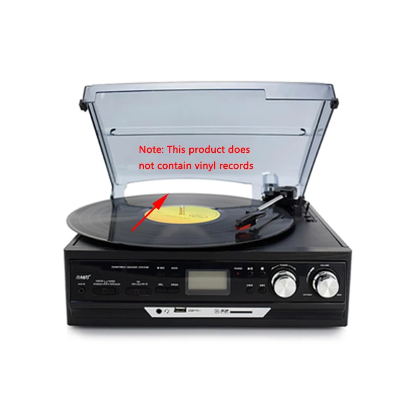 

Black film record player modern gramophone U disk tape Bluetooth audio turntable player built-in speaker living room radio