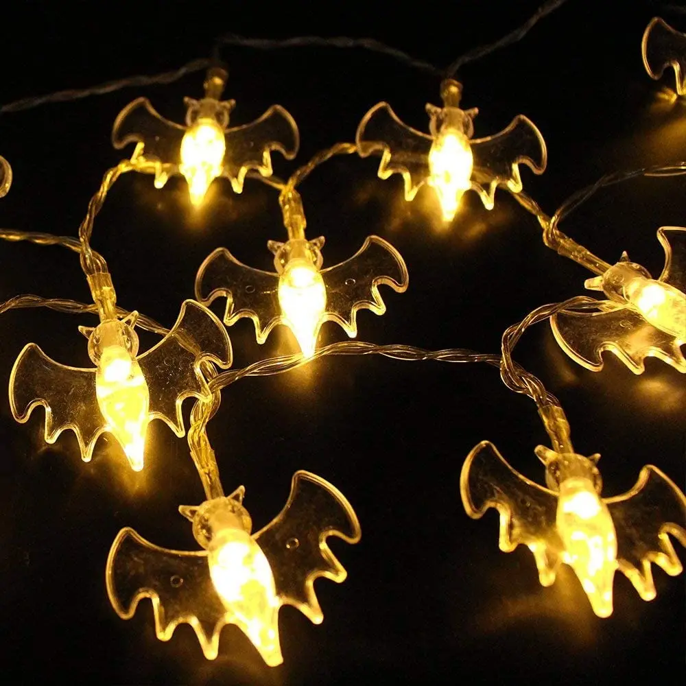 Battery Powered LED Halloween Bat String Lights 1.5/3/6M Led for Outdoor Halloween Christmas Party Decoration