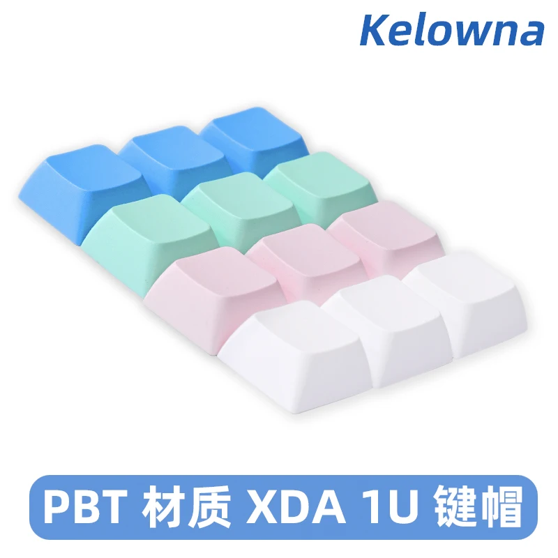 10 Pieces Kelowna PBT Dye Subbed Keycap XDA Profile 1U Blank Key Cap White Pink Keycaps For MX Switches Mechanical Keyboard