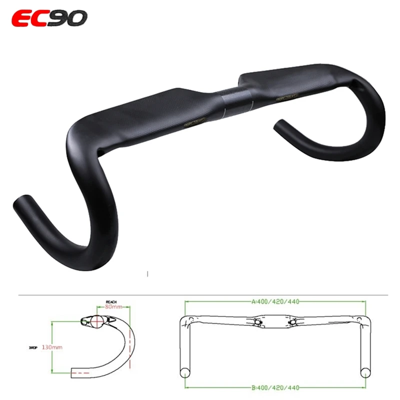 

BALUGOE-Carbon Handlebar for Road Bike, Drop Bar, Bicycle Part, 31.8mm, 400, 420/440