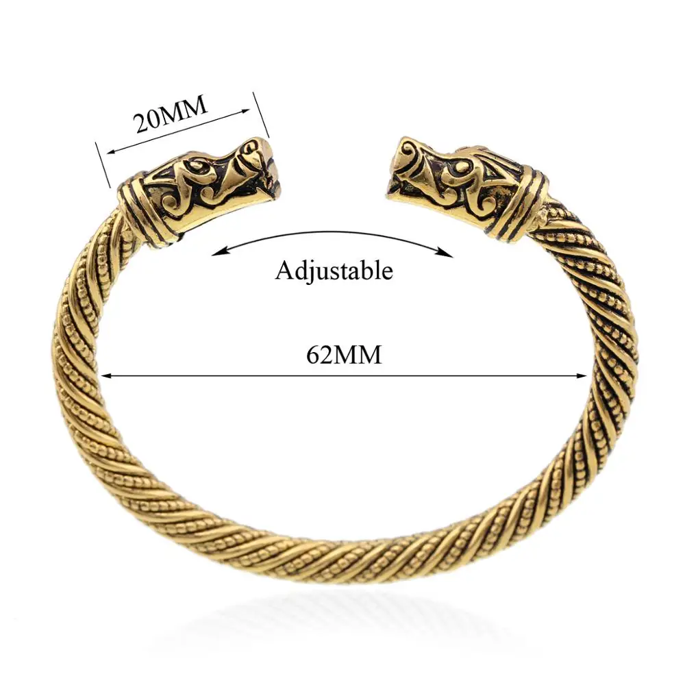 Dragon Viking Bangle Vintage Cuff Bracelet Bangle for Men Women Unisex Jewelry Statement Nail Bangle 3288