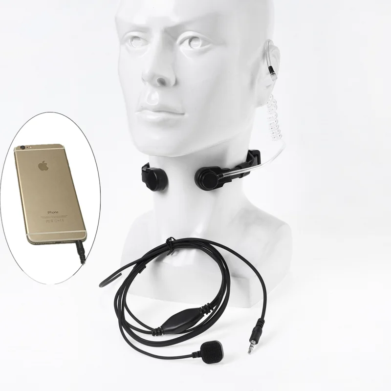 Flexible Throat Mic jack 3.5mm Microphone Covert Acoustic Tube Earpiece For Iphone6 Plus Huawei LG moblie phone