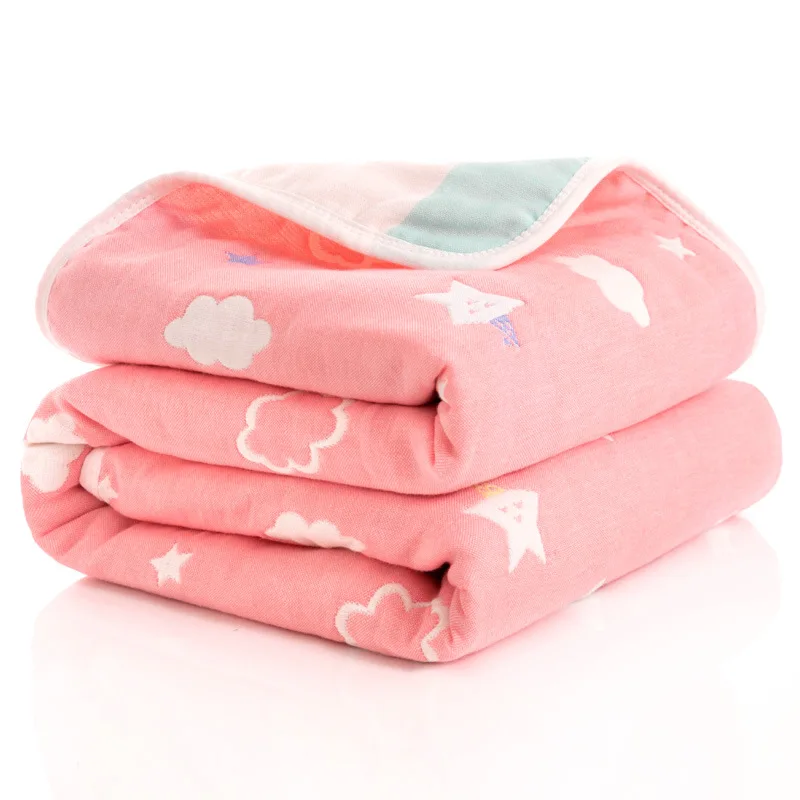 Imebaby baby blanket bath towel 110 cm and 80 cm six-layer cotton muslin newborn cover blanket child bedding blanket