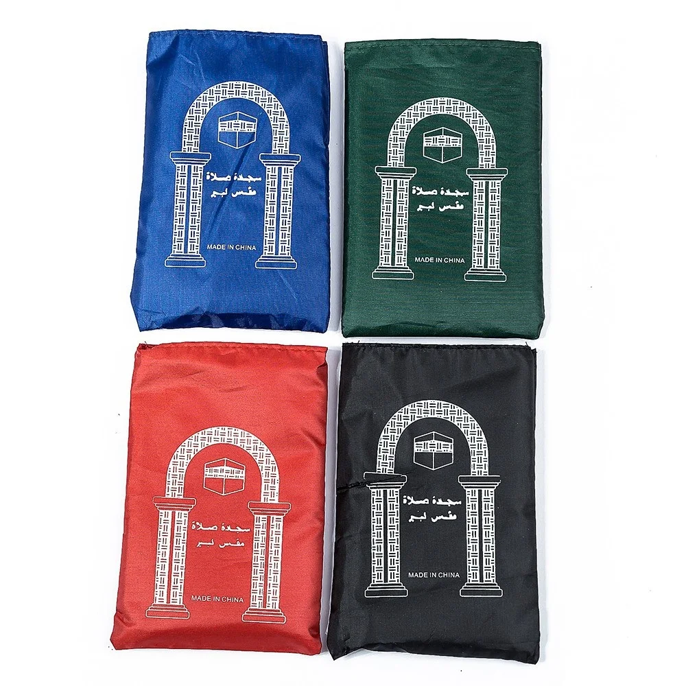 100*60cm 4 colors Portable Prayer Rug Kneeling Polyester Mat for Muslim Islam Waterproof Prayer Mat Carpet