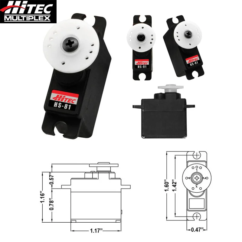 Original Hitec HS-81 12mm 4.8V-6.0V Micro Analog Servo 16,6g 2,6/3,1 kg For Airplanes Sailplanes Toys