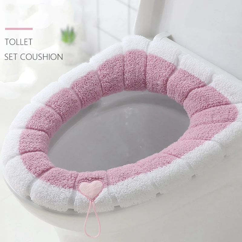 Winter Thick Toilet Seat Covers Soft Washable Nordic WC Toilet Lid Cover Universal Closestool Mat Seat Case Bathroom Accessories