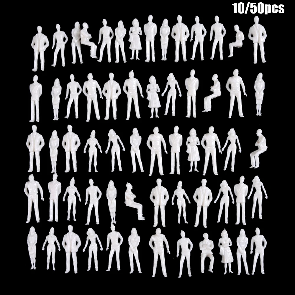 10/50Pcs 1:50/75/100/150/200 Scale Model White Miniature Figures Architectural Models Human Scale Model ABS Plastic Peoples