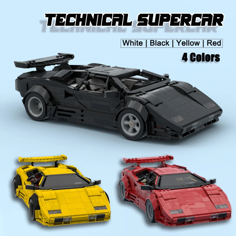 MOC Building Blocks Technology Bricks Car City Racer Countachs QV Vehicle Super Racing Toys Christmas Gifts