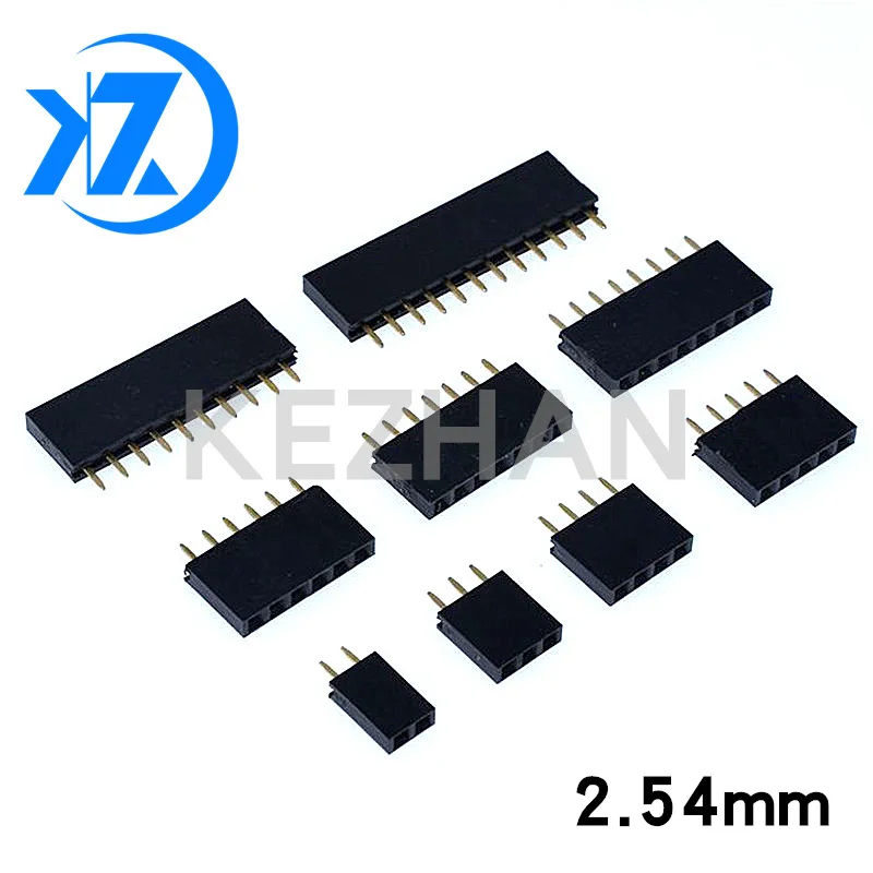 10Pcs 2.54mm Stright Female Single Row Pin Header Strip PCB Connector 1*2/3/4/5/6/7/8/10/12/16/20/40 Pin For Arduino