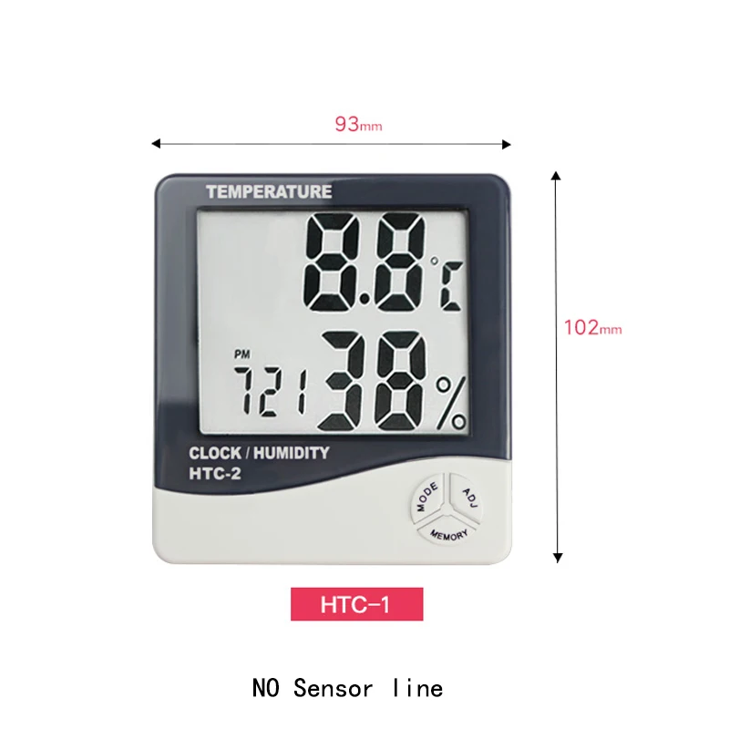 Weather Station HTC-1 HTC-2 Electronic Thermometer Hygrometer Digital LCD Large Screen Temperature Humidity Test Alarm Clock