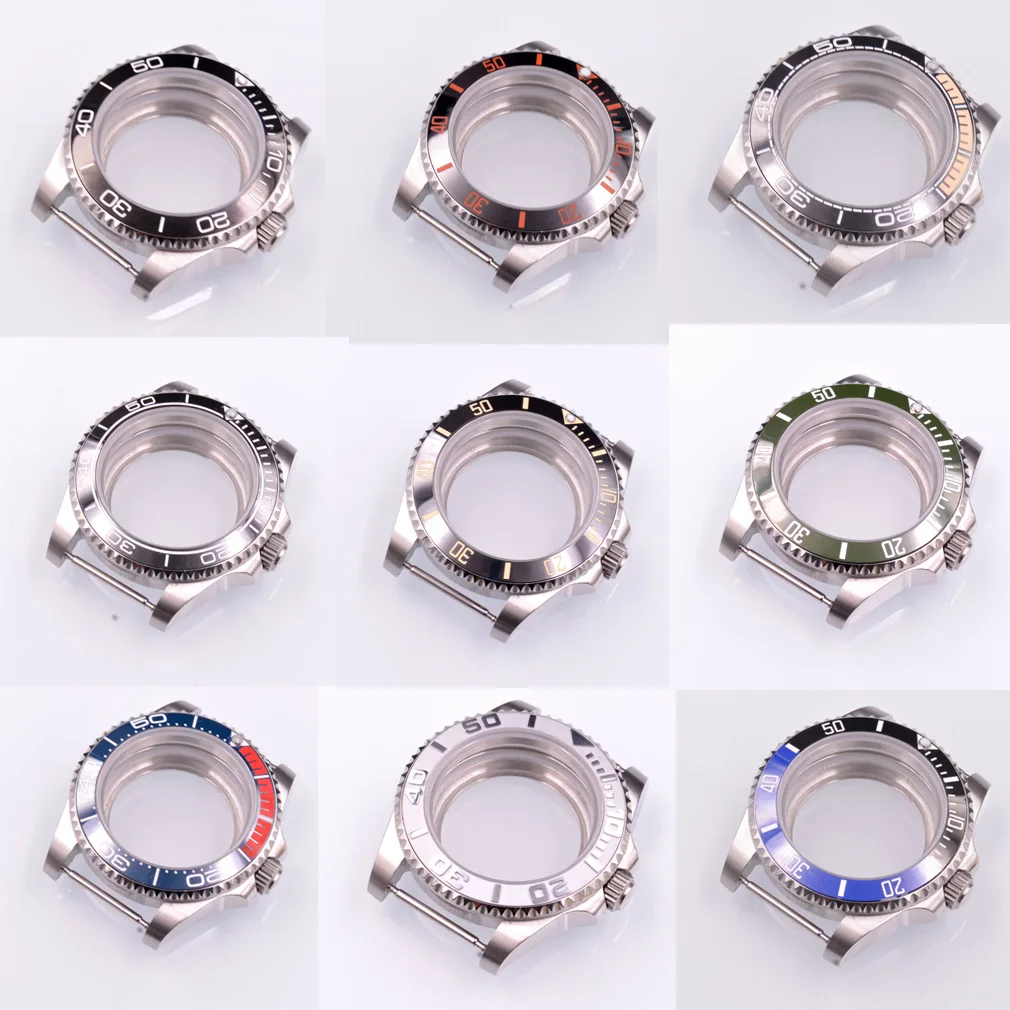 Fit NH35 NH36 NH35A Miyota 8215 DG2813 ETA 2836 2824 movement 10ATM Ceramic bezel Solid steel 40mm Sapphire glass Watch Case