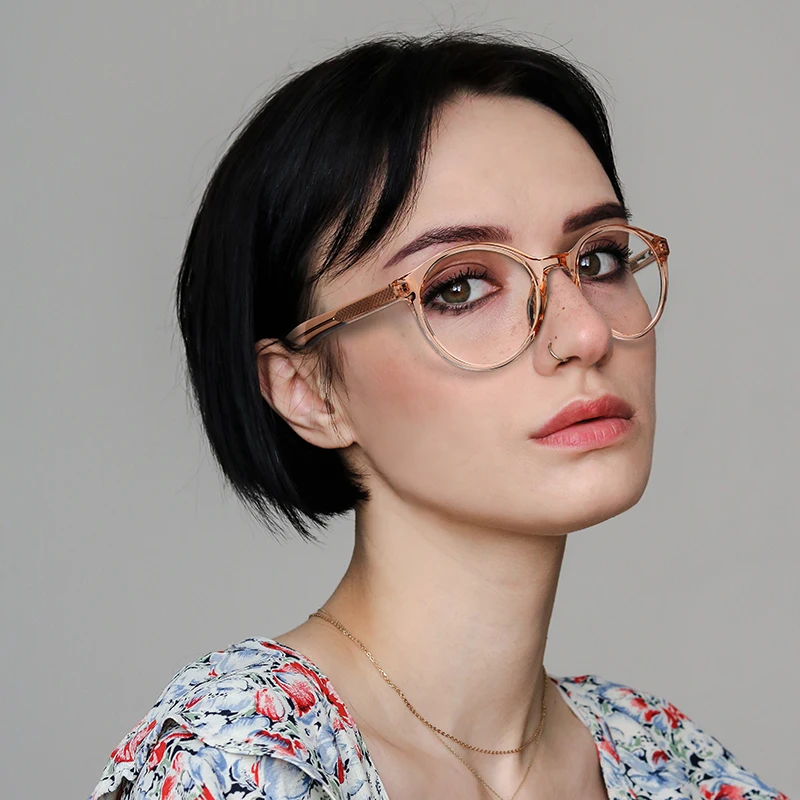 

Fashion Round Glasses Frame Women Trending Styles Brand Design Optical Computer Glasses Oculos De Sol Eyewear RW2007