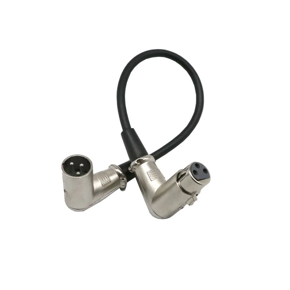 3Pin XLR Microphone Audio Cable Plug Connectors Cannon Cable Terminals DIY Audio Signal Plug 90 Degree Lighting Cable DMX Cable
