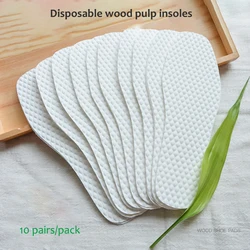 10 Pairs/Pack Disposable Insoles Nature Wood Pulp Insoles Men and Women Thin Breathable Sweat Soft Comfortable Shoe Pad