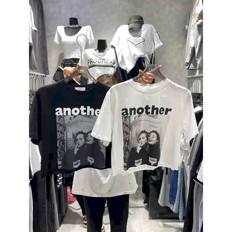 

Womens T Shirt 2024 New Summer Short-sleeved T Shirt Female Students Retro Loose Short Half-sleeved Top Women Clothing Gothic