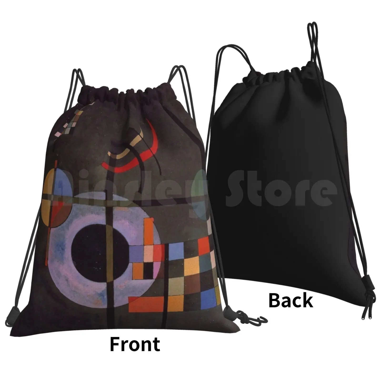 Counter Weights-Wassily Kandinsky Backpack Drawstring Bags Gym Bag Waterproof Wassily Kandinsky Abstract